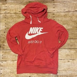 Nike Red Hoodie with White Logo